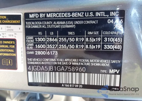 2016 Mercedes-Benz Gle 350 from USA, damaged, VIN 4JGDA5JB1GA758960